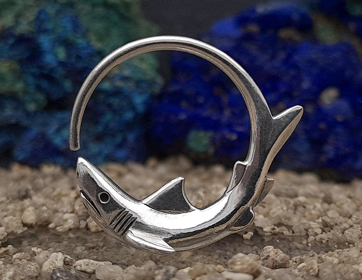 Boucles D'oreilles Requin En Alliage émaillé - Forme Poisson Océan - Cadeau Original Femme/fille